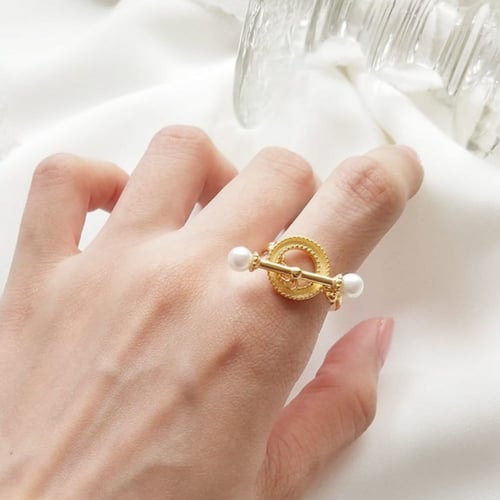 خاتم بسلسلة , من الفضة الاسترليني عيار 925 مطلي با...