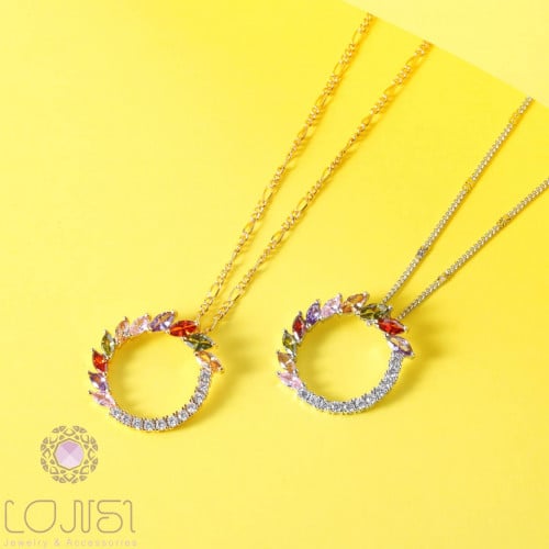 عقد زركون مطلي ملون