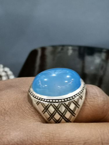خاتم الفضة بحجر عقيق الخرساني بصياغة الأستاذ امين...