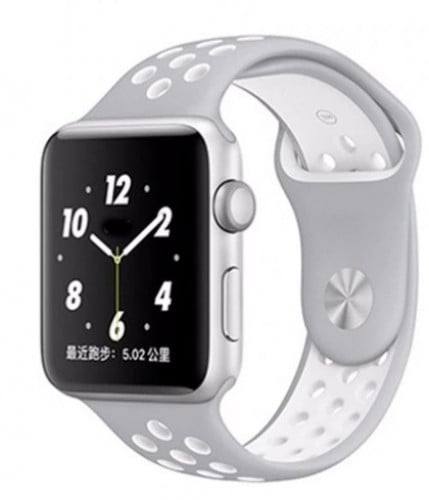 سوار رياضي فضي مع ابيض ساعة ابل Silver White Sport...