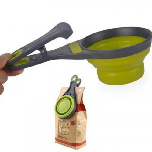 2 في 1 مقياس للأكل و مشبك للكيس