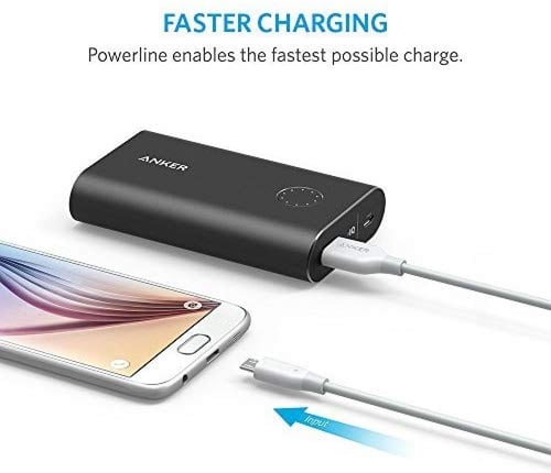 كيبل أنكر مايكرو يو اس بي باور لاين 0.9 متر أيبض