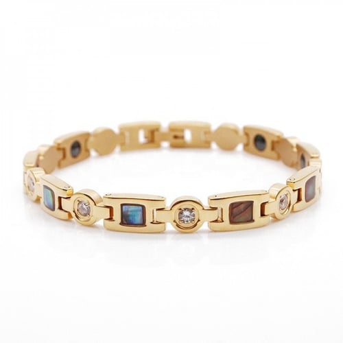 اسوارة ازالة الشحنات للنساء لون ذهبي مزينة باحجار...