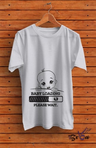 تيشيرت للحوامل - جاري توليد البيبي فظلاً انتظروني