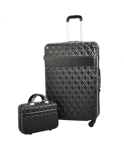 مورانو طقم شنط سفر فايبر من 4 قطع منقوش أسود