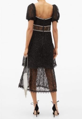 فستان اسود نسائي من الجبير الرائع والكريستالات الم...