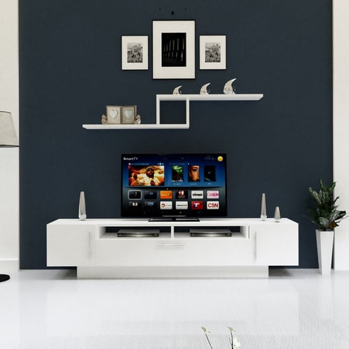 طاولة تلفزيون ابيض-موديل Tv13