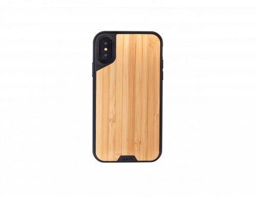 كفر ايفون اكس خامة خشب البامبو مع حماية شاشة من ما...