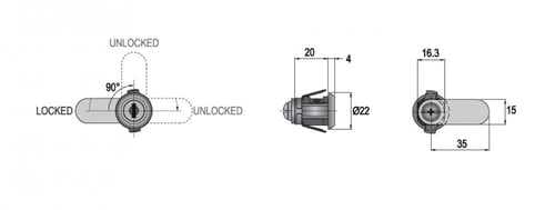 قفل خزانة حديد لون فضي 20 ملي