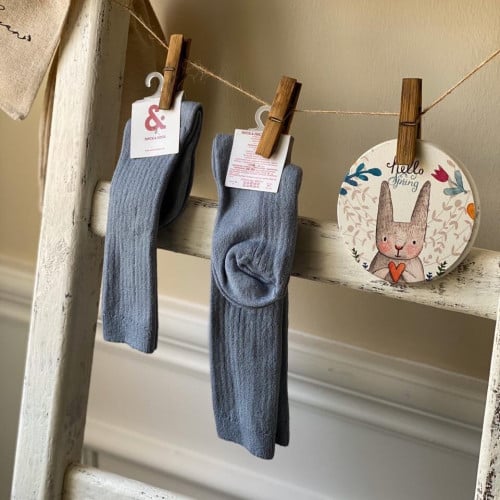 جورب أسباني رماديِ طويل للجنسين للزوج الواحد