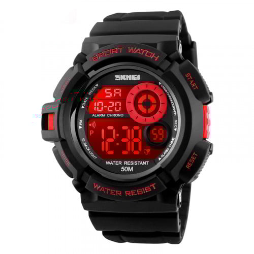 ساعة رياضية ماركة سكمي لون أحمر