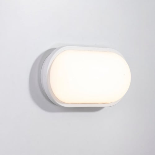 كشاف سور بيضاوي بلون أبيض واضاءة صفراء