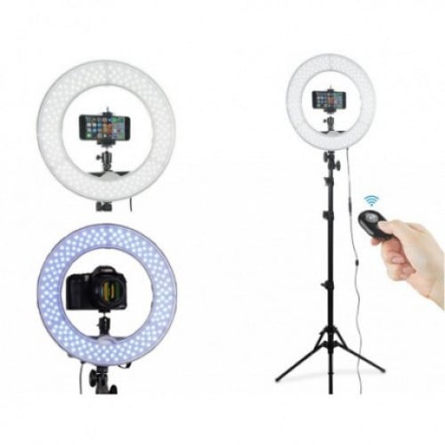 رينق لايت حجم وسط 12 انش مع استاند وحامل للجوال وا...