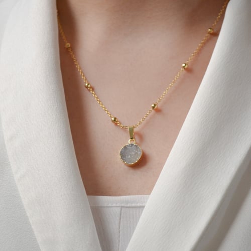 سلسلة راقية من الحجر المطلي بالذهب الصافي من مجموع...