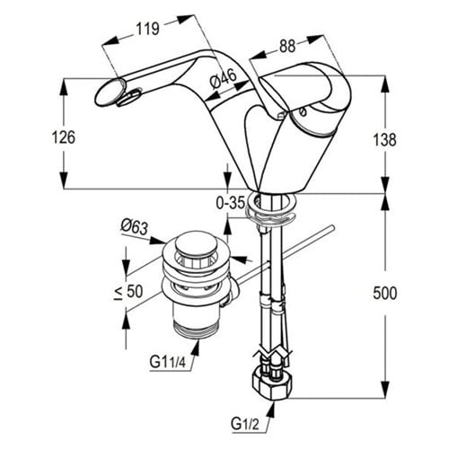 خلاط مغسلة سوينج