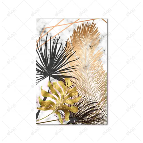 لوحات اوراق شجر بدرجات الاصفر والرمادي