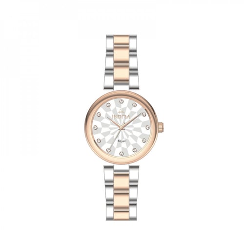 ساعة نسائية انديرا استيل بلون فضي و روز قولد