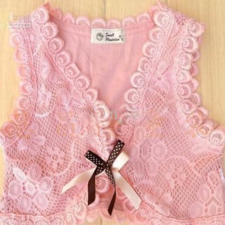 سترة بناتي دانتيل وردي