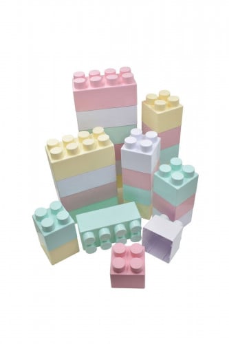 مكعبات بناء حجم كبير 60قطعة -لون فاتح