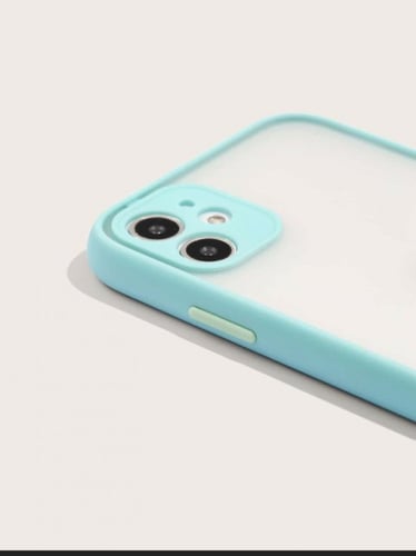 غلاف ايفون11 شفاف, بحواف بلون ارجواني وازار باللون...
