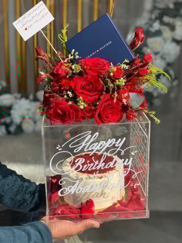 تنسيق هديه عيد ميلاد على بوكس اكريلك