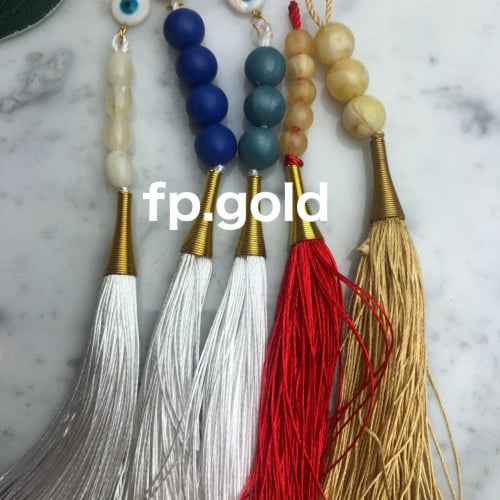 بروش السبحه بالاسم مطلي ذهب دندوش