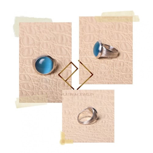 خاتم فضة عيار 925 حجر طبيعي