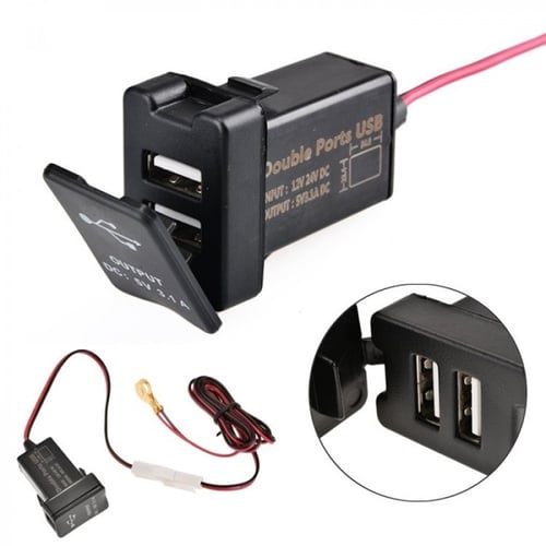 منفذين طبلون USB مستطيل بقوة 2.1A بغطاء مقاس 43