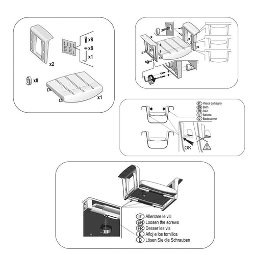 كرسي بانيو مبطن PRC-BS-E-B