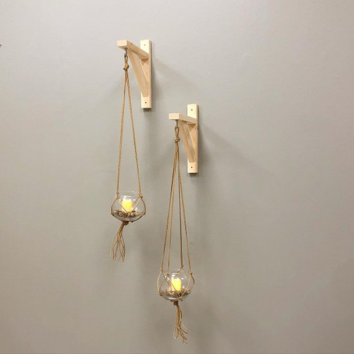 مكرمية فازة بحبل بدون زاويه تعليق عدد 1