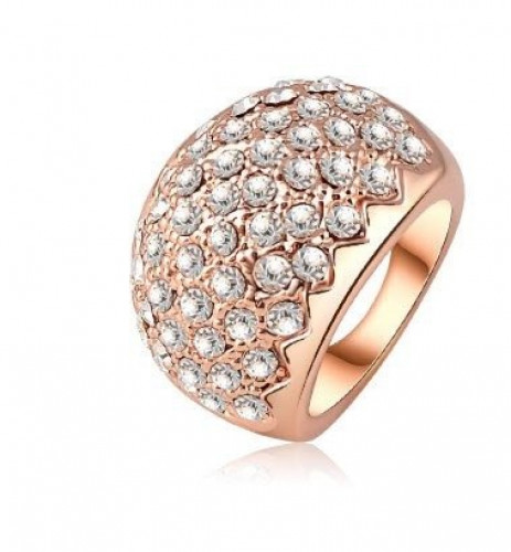 خاتم نسائي مطلي بالذهب مقاس 7.25 أمريكي