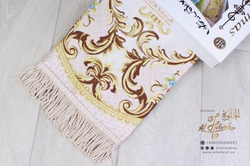 سجادة صلاة تركي فاخرة بعلبة 65x110 سم