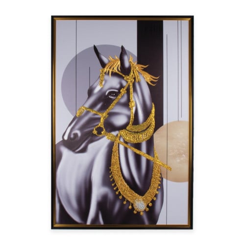 لوحة مودرن بإطارخشبي أسود