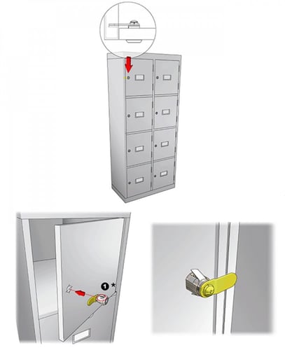 قفل خزانة حديد لون فضي 20 ملي