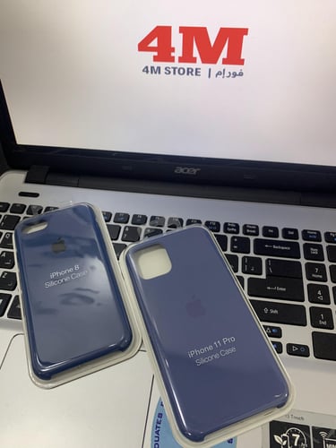 كفر ايفون 11 برو كحلي سليكون Navy silicone case fo...