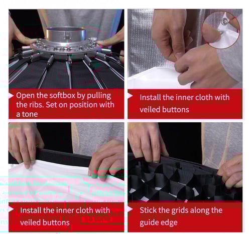 ديب اوكتا جنبي مقاس 120cm قابل للطي مع قريد شبكي