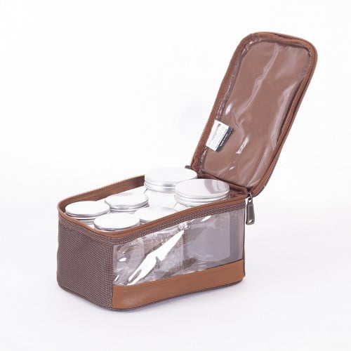 شنطة علب بهارات عدد 6 علب قماش بوليستر كوفي