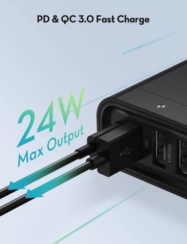 منصة شحن ونقل بيانات من راف باور 6 منافذ بتقنية PD