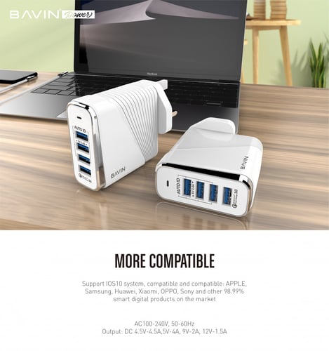 فيش جداري 4 مخارج يو اس بي