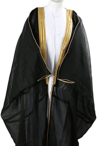 مشلح العرسان - بشت اسود قصب ذهبي