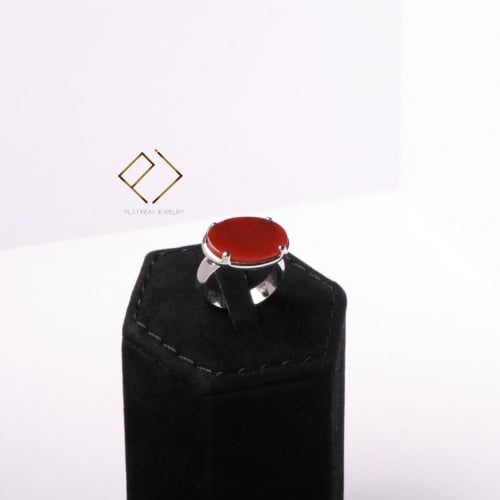 خاتم حجر عقيق يماني فضة عيار 925