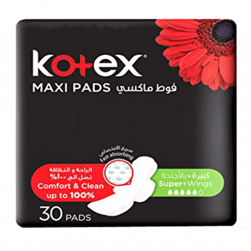 كوتكس فوط نسائية ماكسي كبيرة بالأجنحة 30 فوطة