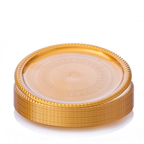 10 صحن ذهبي دائري للحلى والمعجنات 20 سم