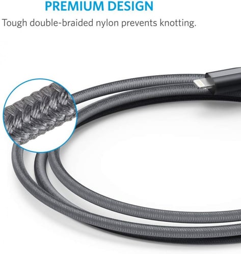 كيبل أنكر لايتننج أبل باور لاين بلس أسود 3 متر