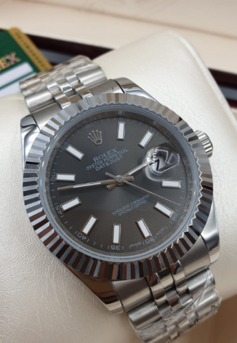 رولكس فضي مينا رصاصي رجالي