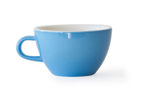 طقم كوب فلات وايت اكمي مع الصحن - 150 مل