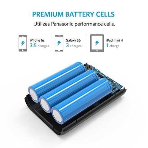 شاحن متنقل أنكر 10000 مخرج واحد بتقنية IQ أسود