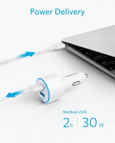 شاحن سيارة | أنكر | شحن ذكي بمخرجين IQ2 و PD | أبي...