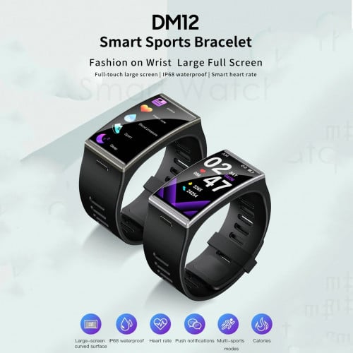 ساعة ذكية رياضية بشاشة ملونة كبيرة 1.9 بوصة من ليم...