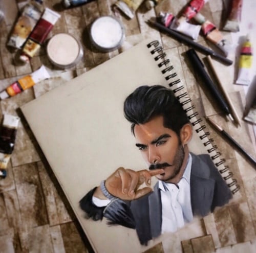 رسم زيتي ملون مقاس a4